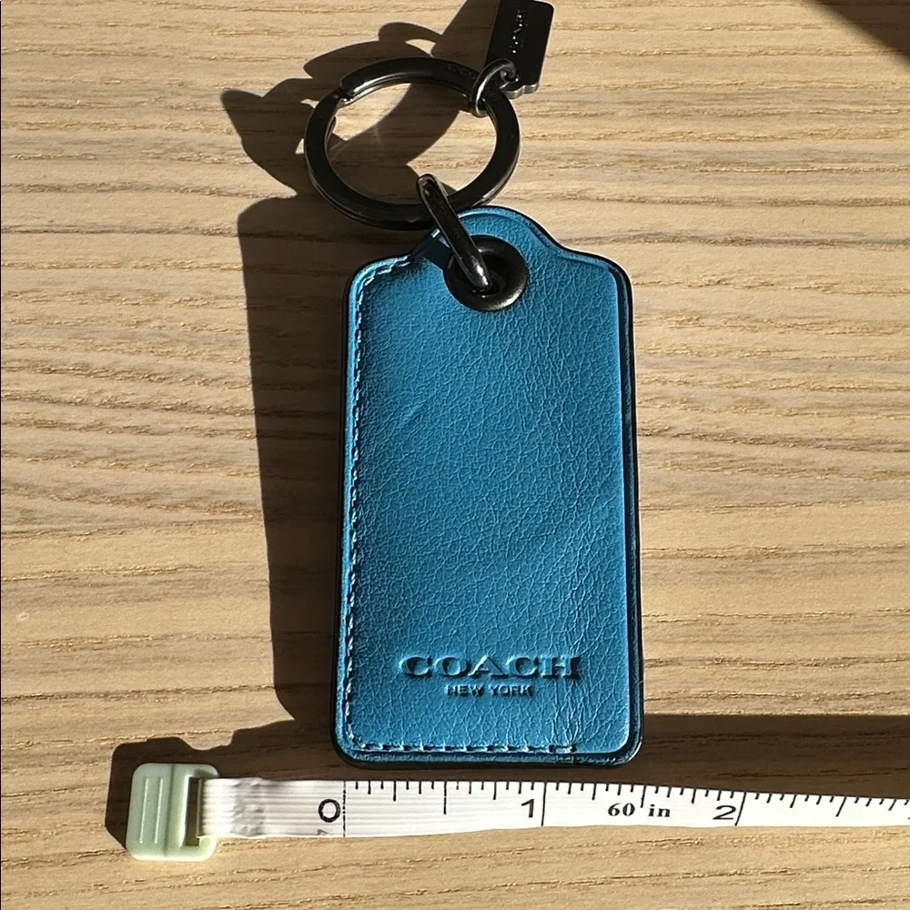 NWOT Coach Blue Leather Key Holder with Bottle Opener